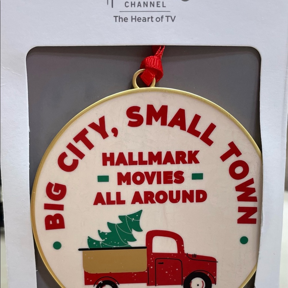 Hallmark channel Christmas Movies ornament bnwt red truck with tree
